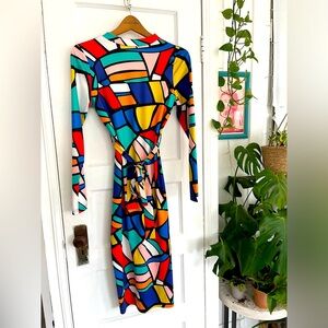 Multicolor Long Sleeve Bodycon Dress